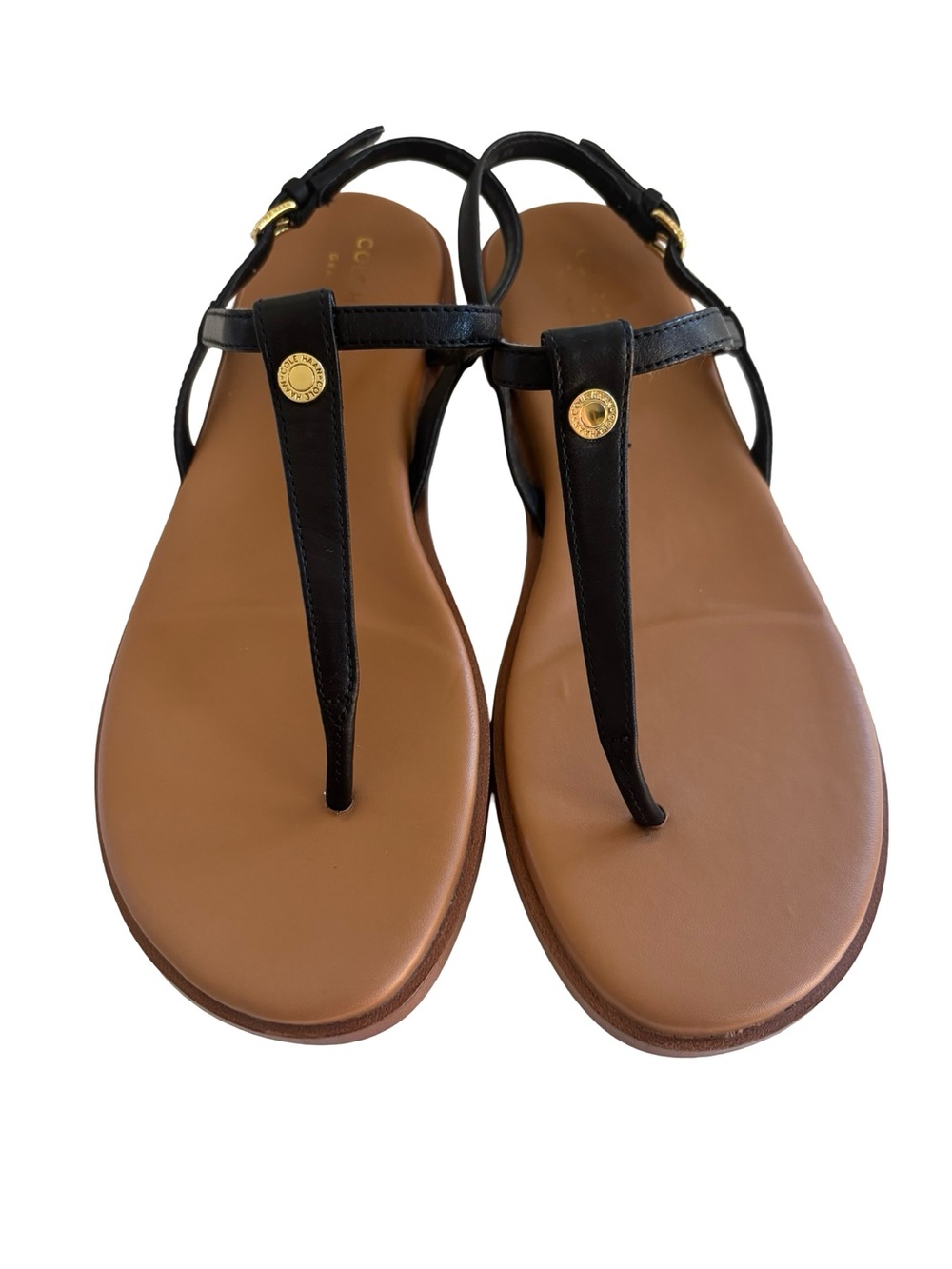 Cole Haan Black Leather Flora Sandal Sz 6B